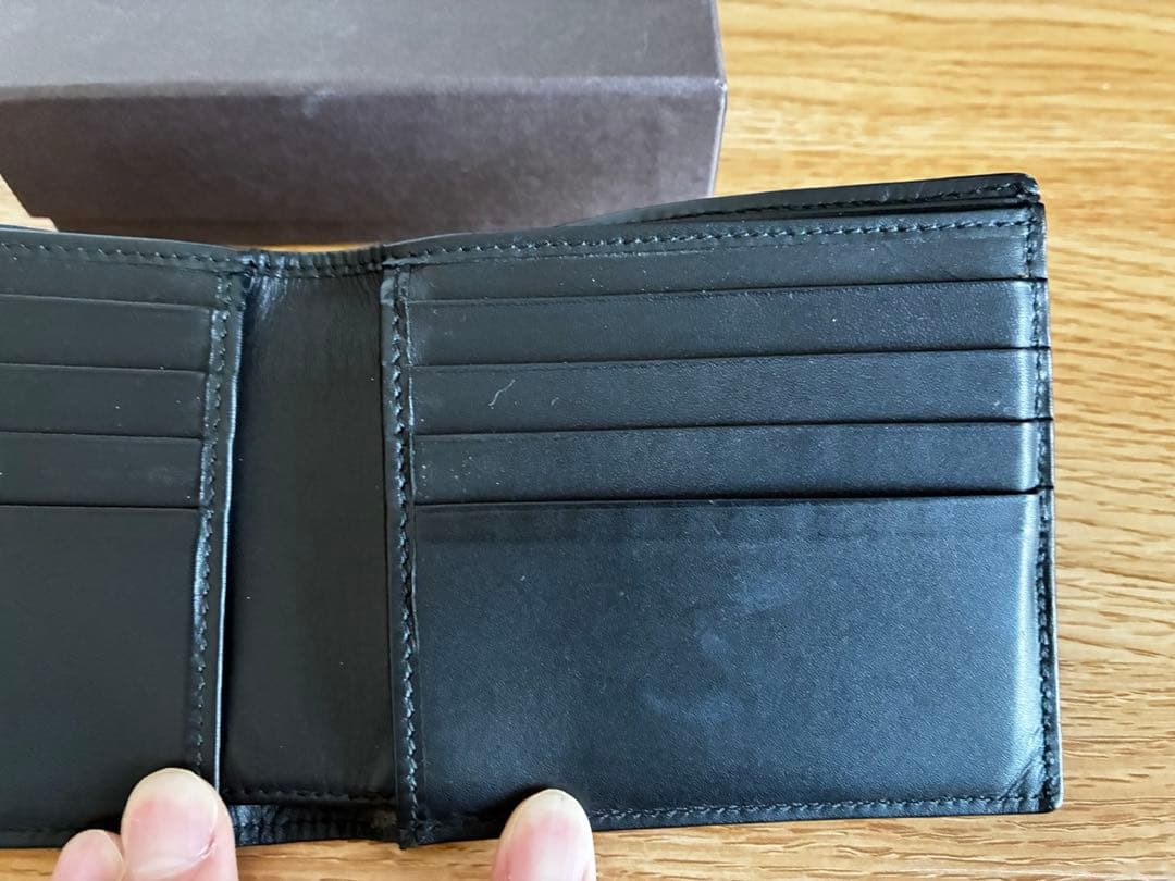 美品 ボッテガヴェネタ 財布 二つ折財布 イントレチャート　ブラック