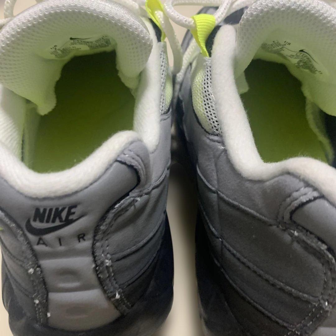 晴天時短時間2回着用　NIKE エアマックス　95 黒　イエローグラデ　25cm