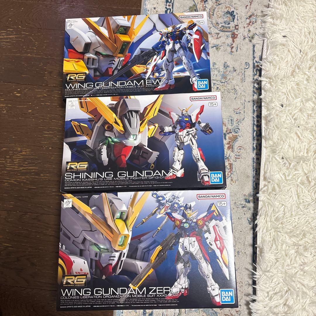 RG1/144 三点　ウイングガンダムEW、シャイニングガンダム、ガンダムゼロ