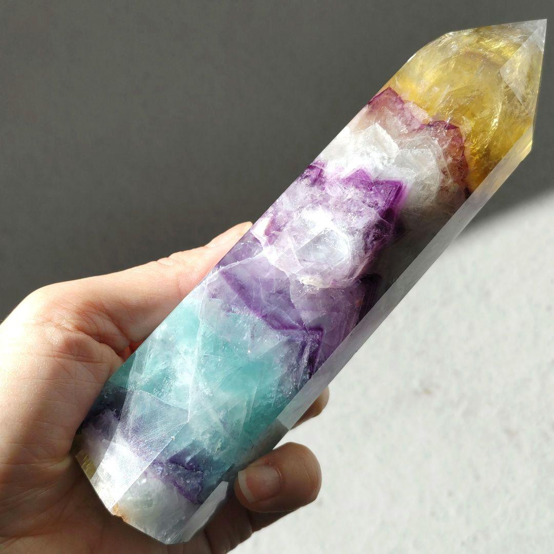 フローライト　ポイント　大　マイカ入り　キラキラ　BIG