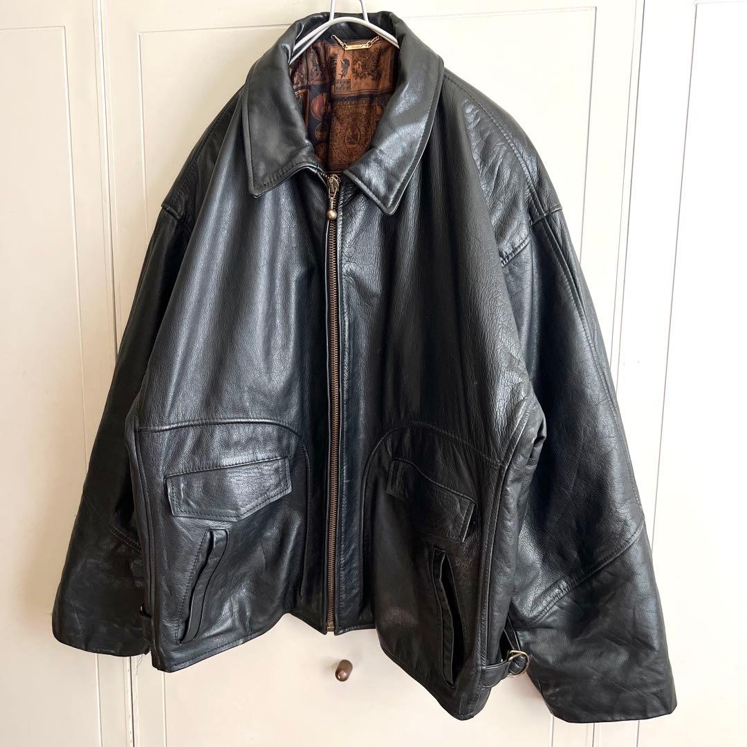 おっとこどっこさー様 90s Euro Vintage ビッグ レザージャケット