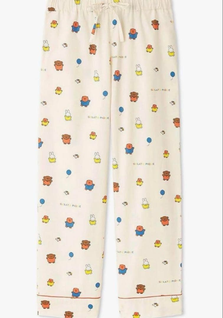 正規品☆ジェラートピケ ミッフィー 総柄ネルシャツ パンツ セットアップ