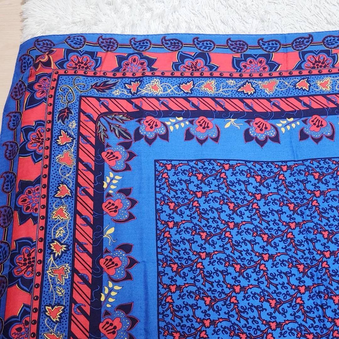 エルメス カシシル ストール 116×130 大判スカーフ カシミヤシルク 花柄