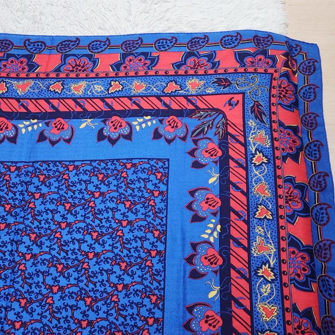 エルメス カシシル ストール 116×130 大判スカーフ カシミヤシルク 花柄