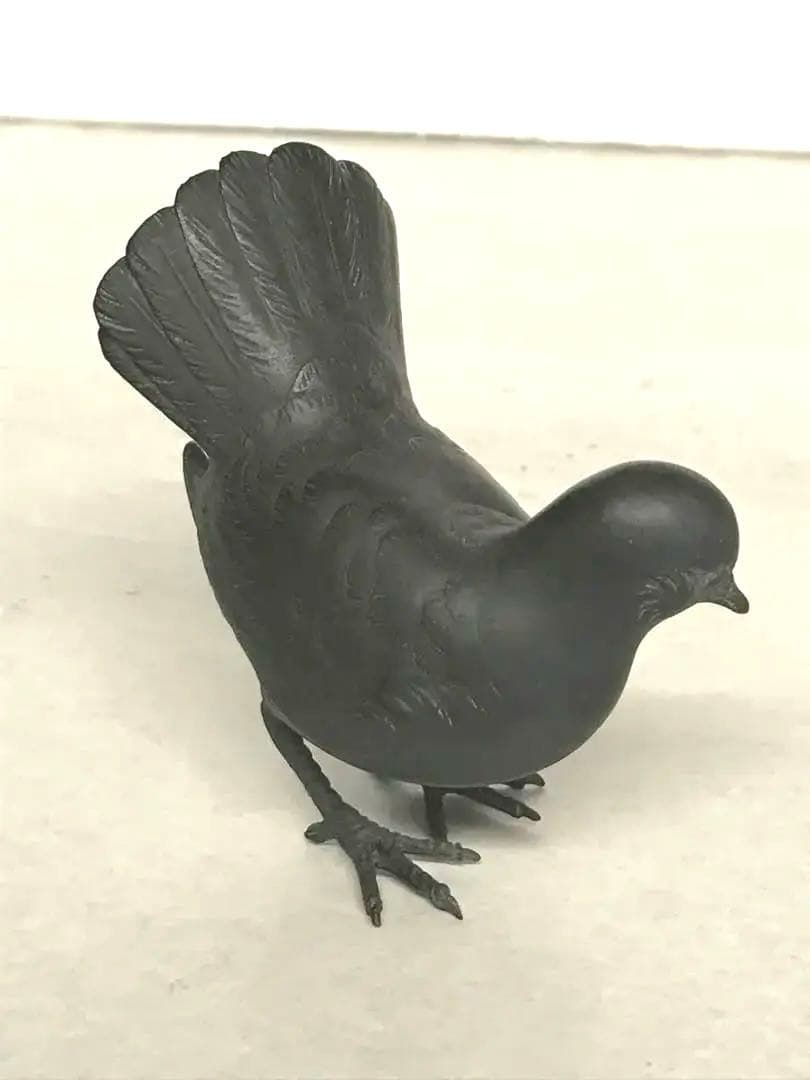 銅製:夫婦鳩置物