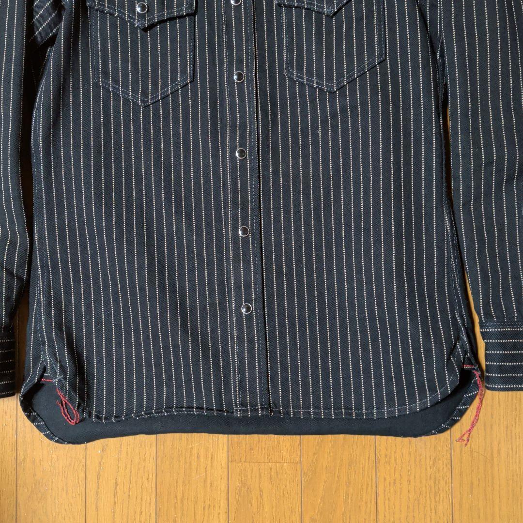 アイアンハート 12OZ ブラックウォバッシュ ウエスタンシャツ　XS