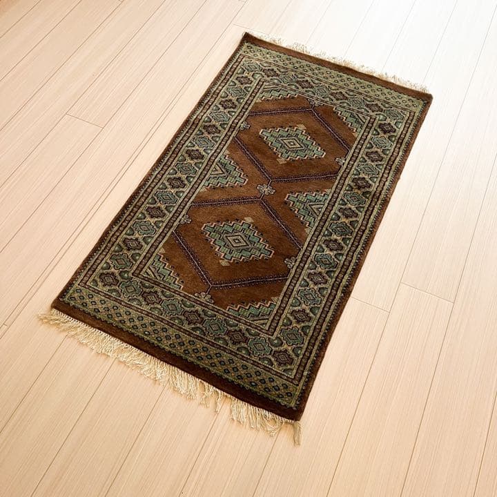 【新品未使用】パキスタン産　手織り　高級絨毯