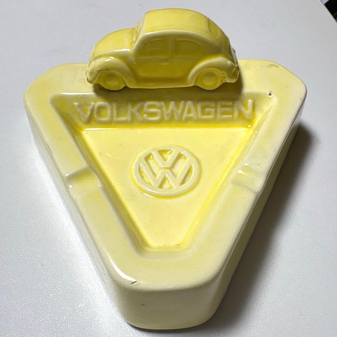 ビートル型オブジェ付き フォルクスワーゲン灰皿 陶器　ノベルティ