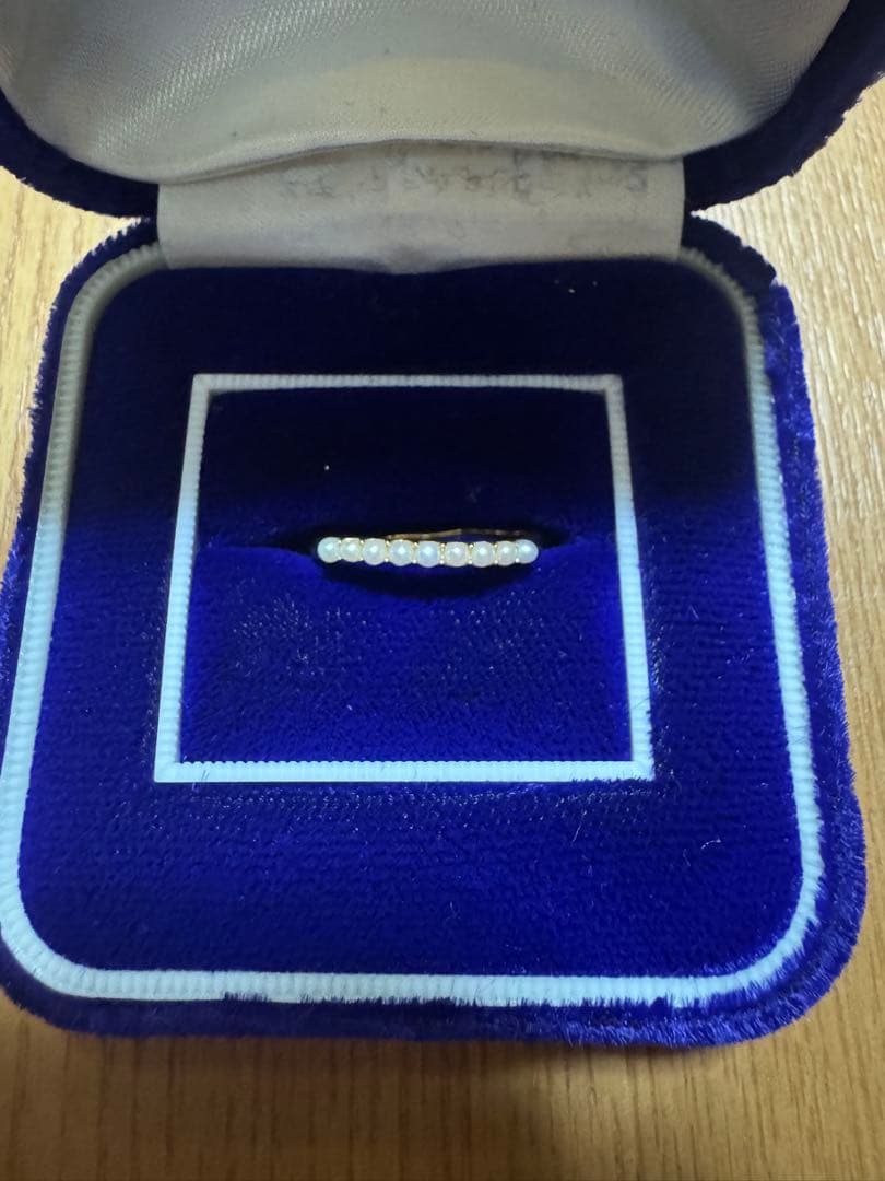 K18YG 淡水真珠 ナチュラルホワイトリング