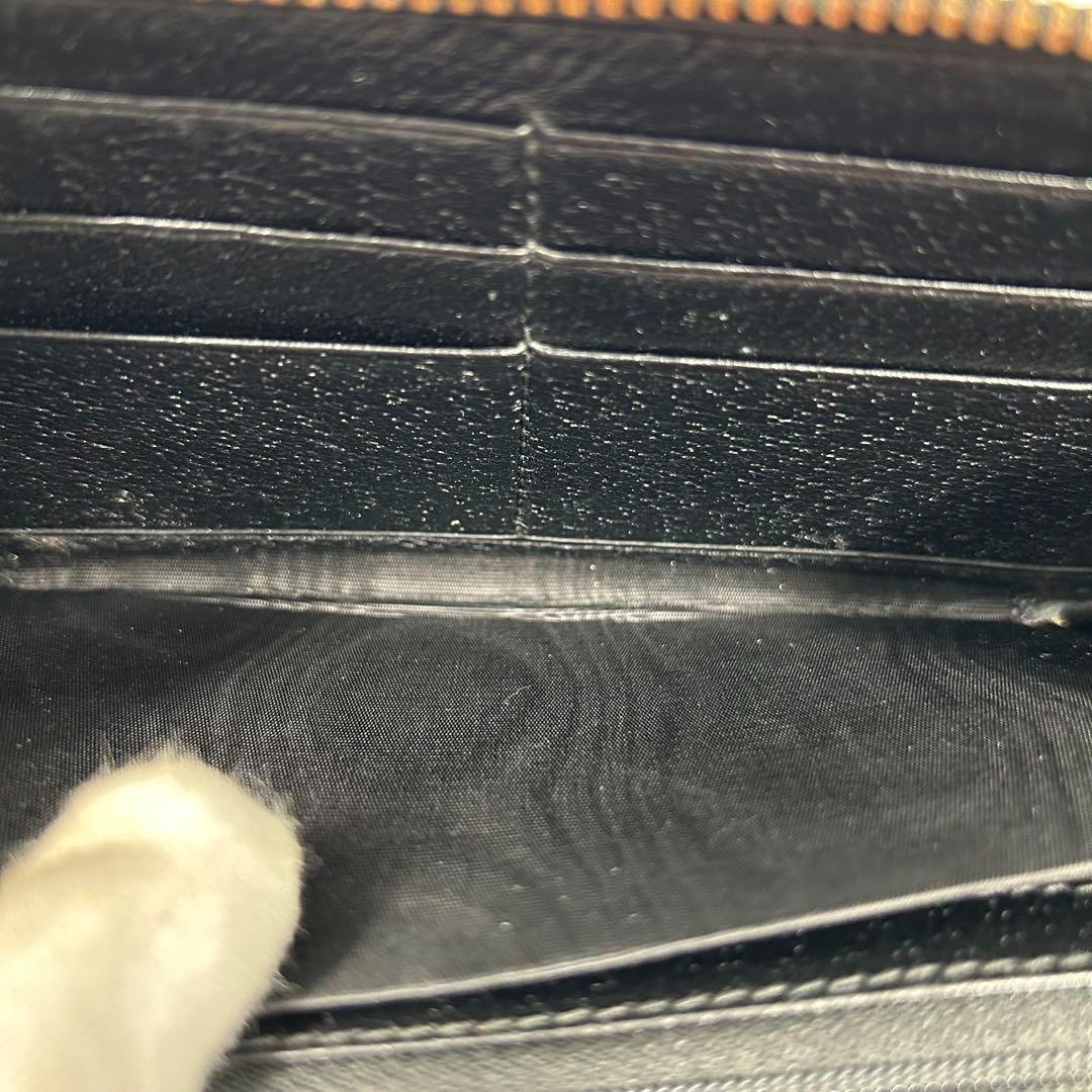 【GUCCI】長財布 メタルビー 蜂 ラウンドファスナー アニマリエ レザー 黒