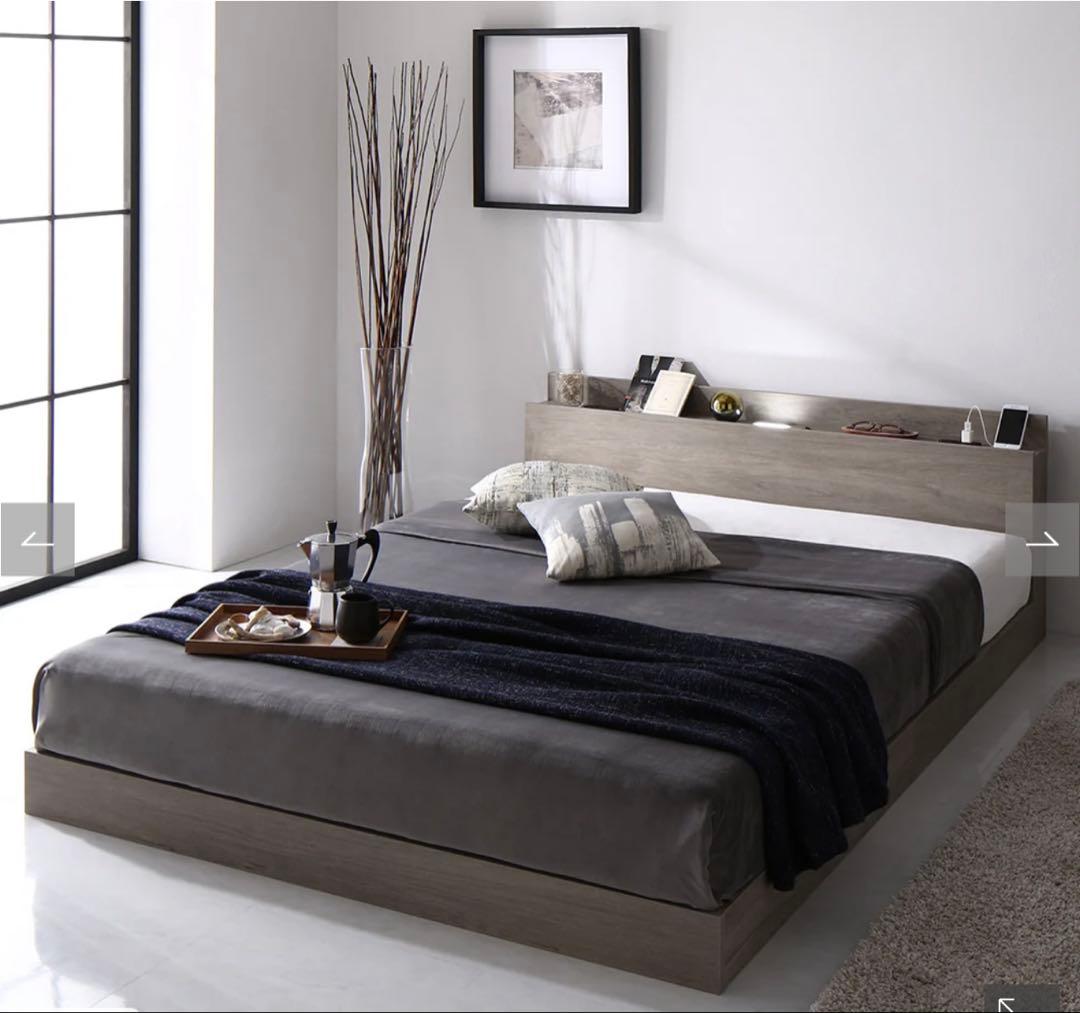 ヘッドボード付きすのこローベッド