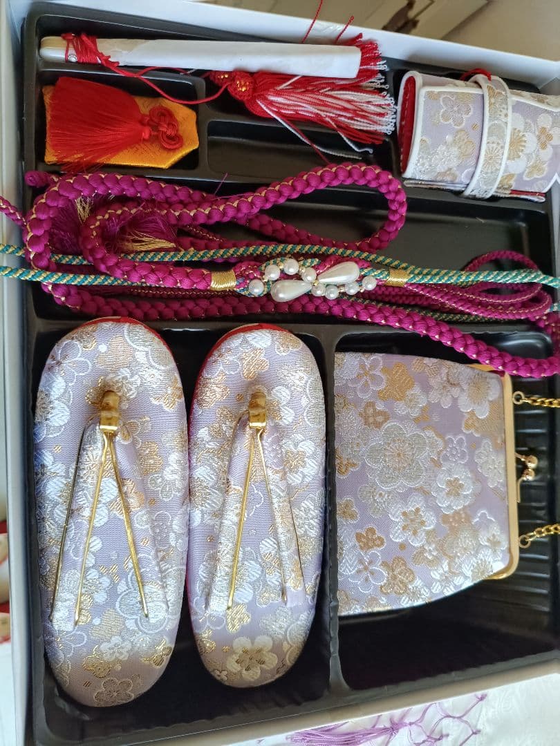 新品☆薄紫の着物に薄いピンクの作り帯