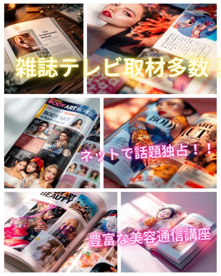 ２資格取得◆ボディジュエリー＋ジャグアタトゥー通信講座（認定証２枚付）