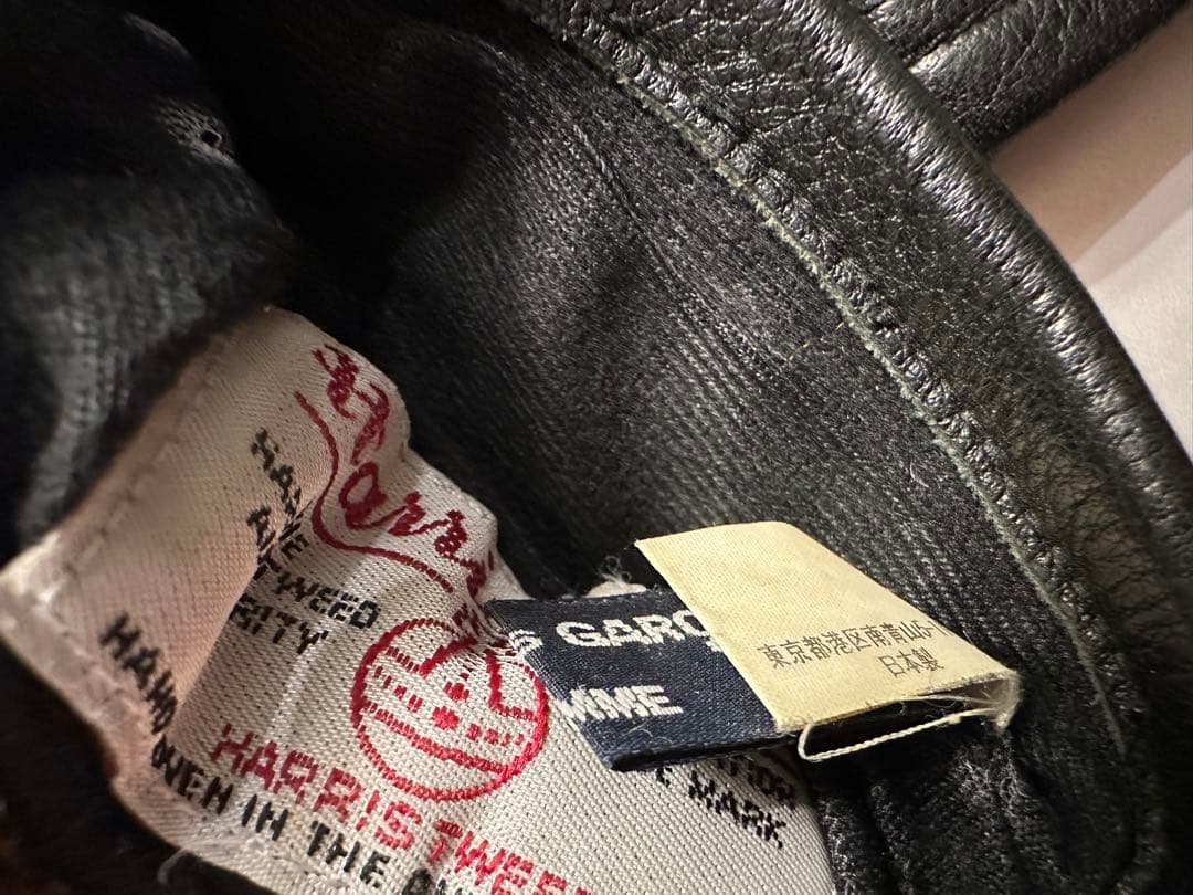 コムデギャルソンオム　ハリスツイード レザー　グローブ　手袋　supreme