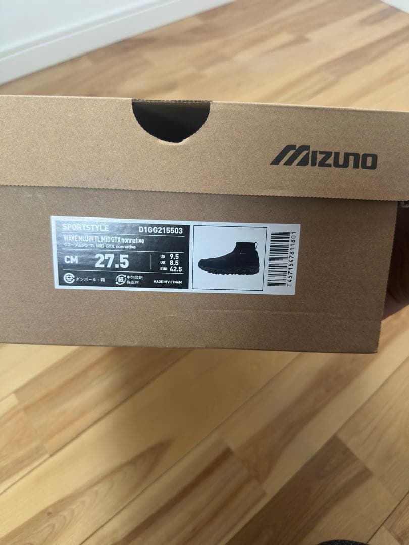 ブラック スニーカー ノンネイティブ MIZUNO MUJIN ゴアテックス