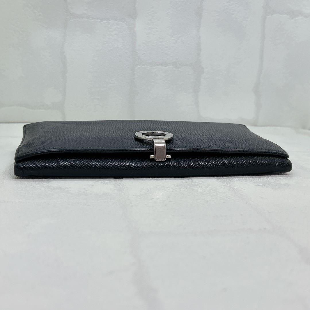 美品✨ブルガリ BVLGARI ロゴリング 長財布 ブラック 黒 シルバー金具