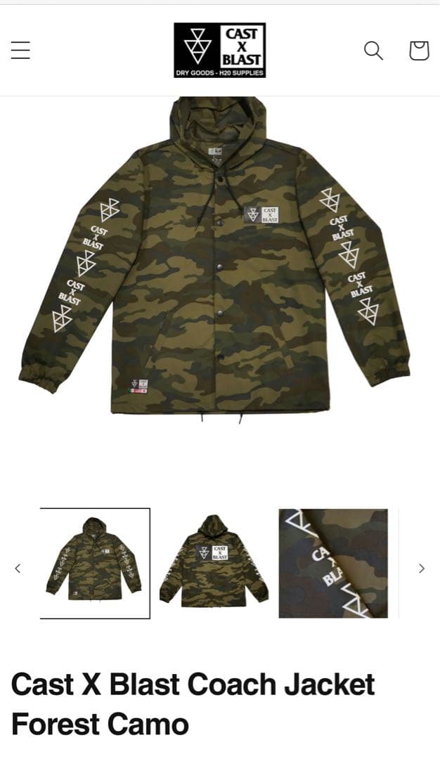 CAST X BLAST COACH JACKETカモフラ柄 新品未使用品