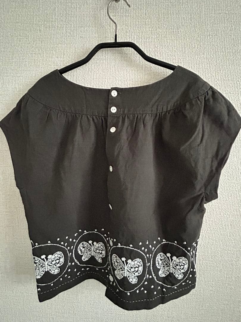 minä perhonen 蝶刺繍 シャツ38