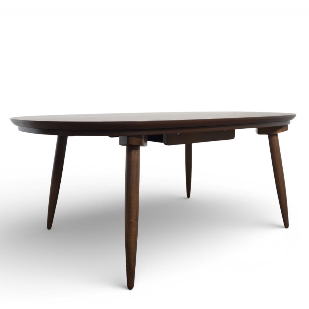 【新品・訳あり】北欧風 楕円形こたつ 100cm×60cm ブラウン 省エネ
