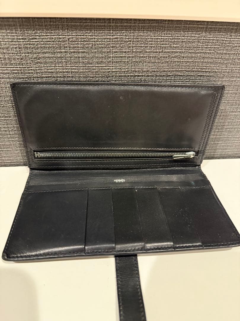 【正規品】HERMES ブラック 長財布 べアン