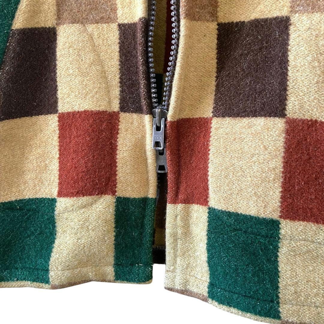 70s unknown マルチカラー ウール パーカー Woolrich