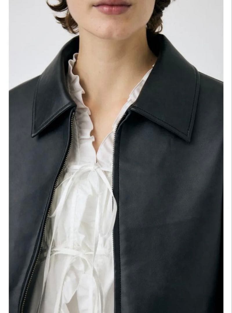 MOUSSY／FAUX LEATHER OVERジャケット／ブラック