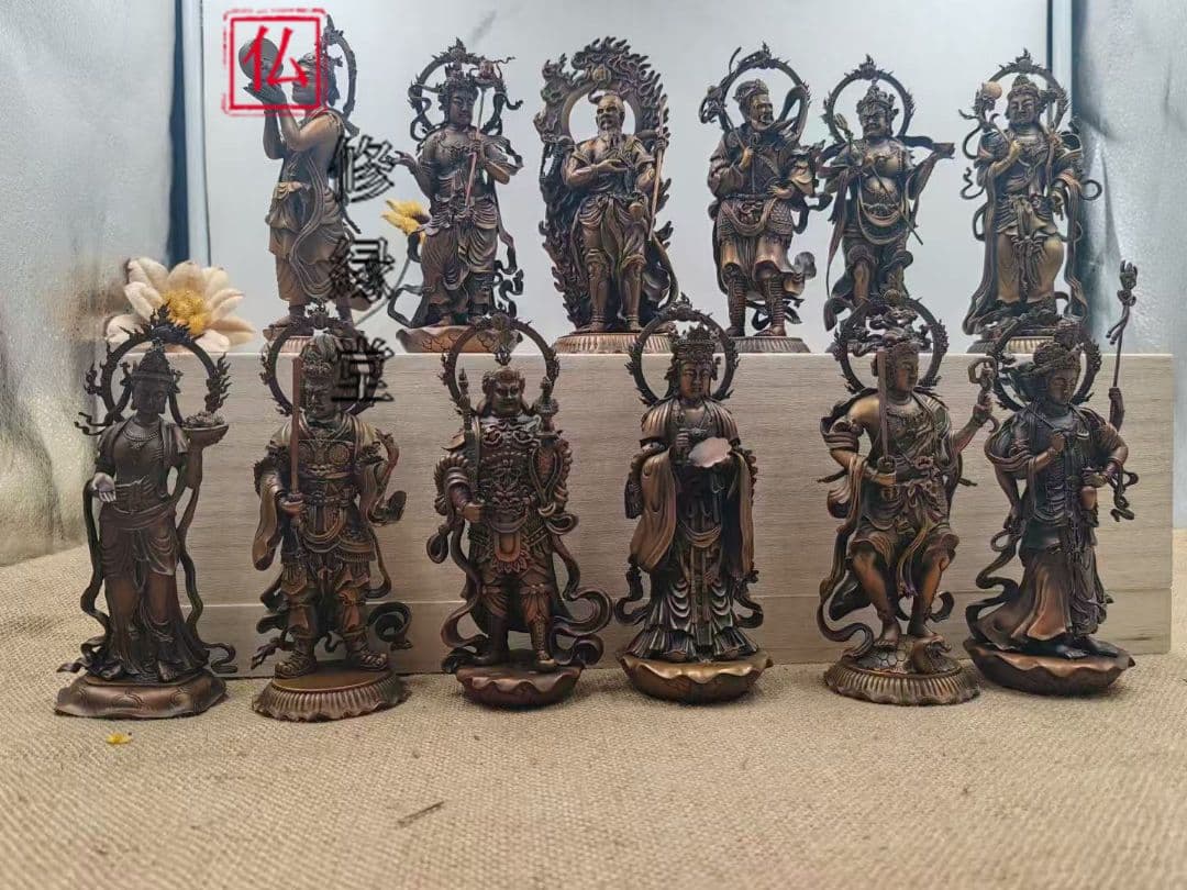 【修縁堂】密教法具 真言宗十二日フルセット 仏像立像 密教法具古美術品