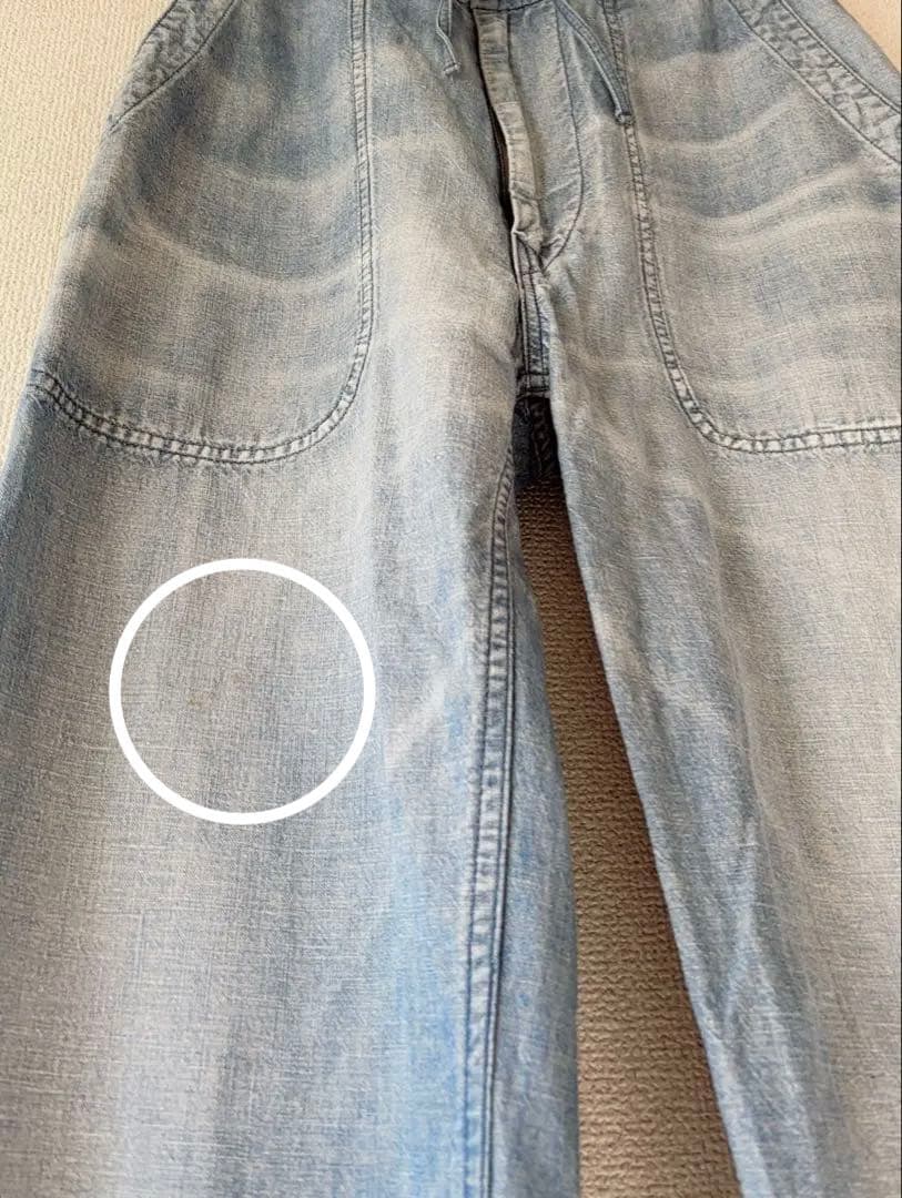希少　45rpm コットンサイドシームレスドロストデニムパンツ　ギマダンガリー