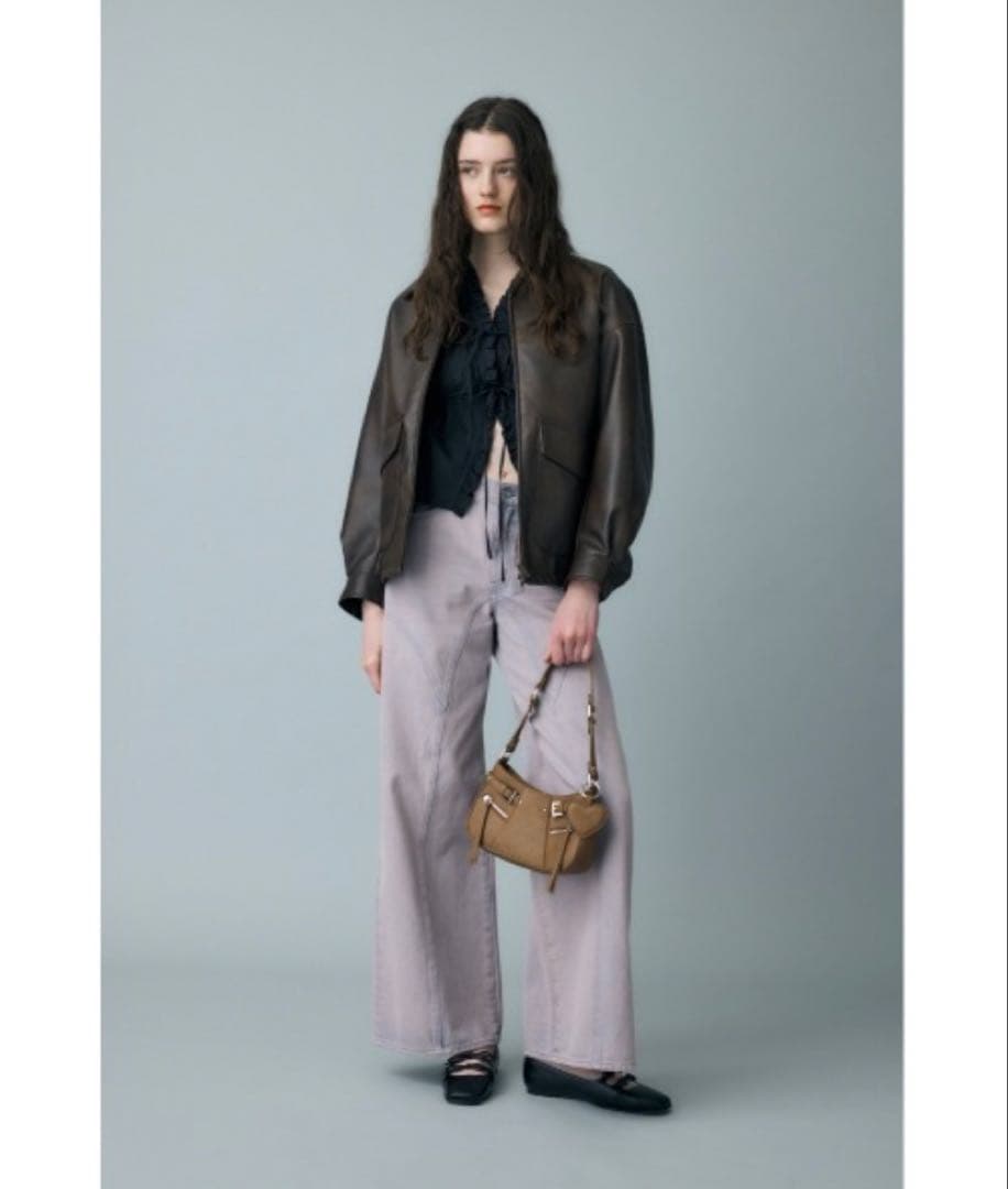 moussy マウジー　レザーオーバージャケット　レザーブルゾン　ダークブラウン