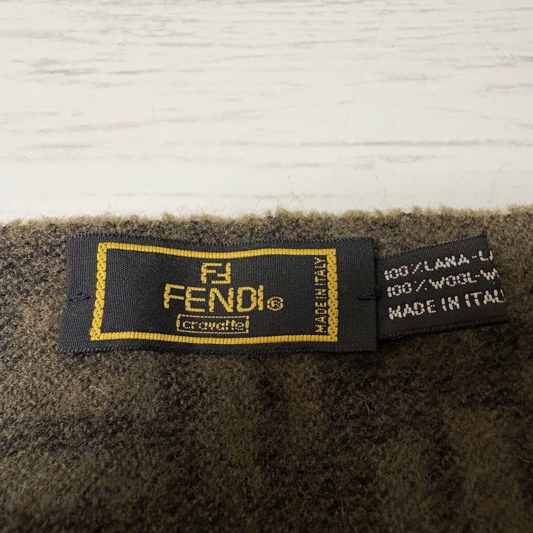 FENDIズッカ柄マフラー良品ユニセックス フリンジ付き