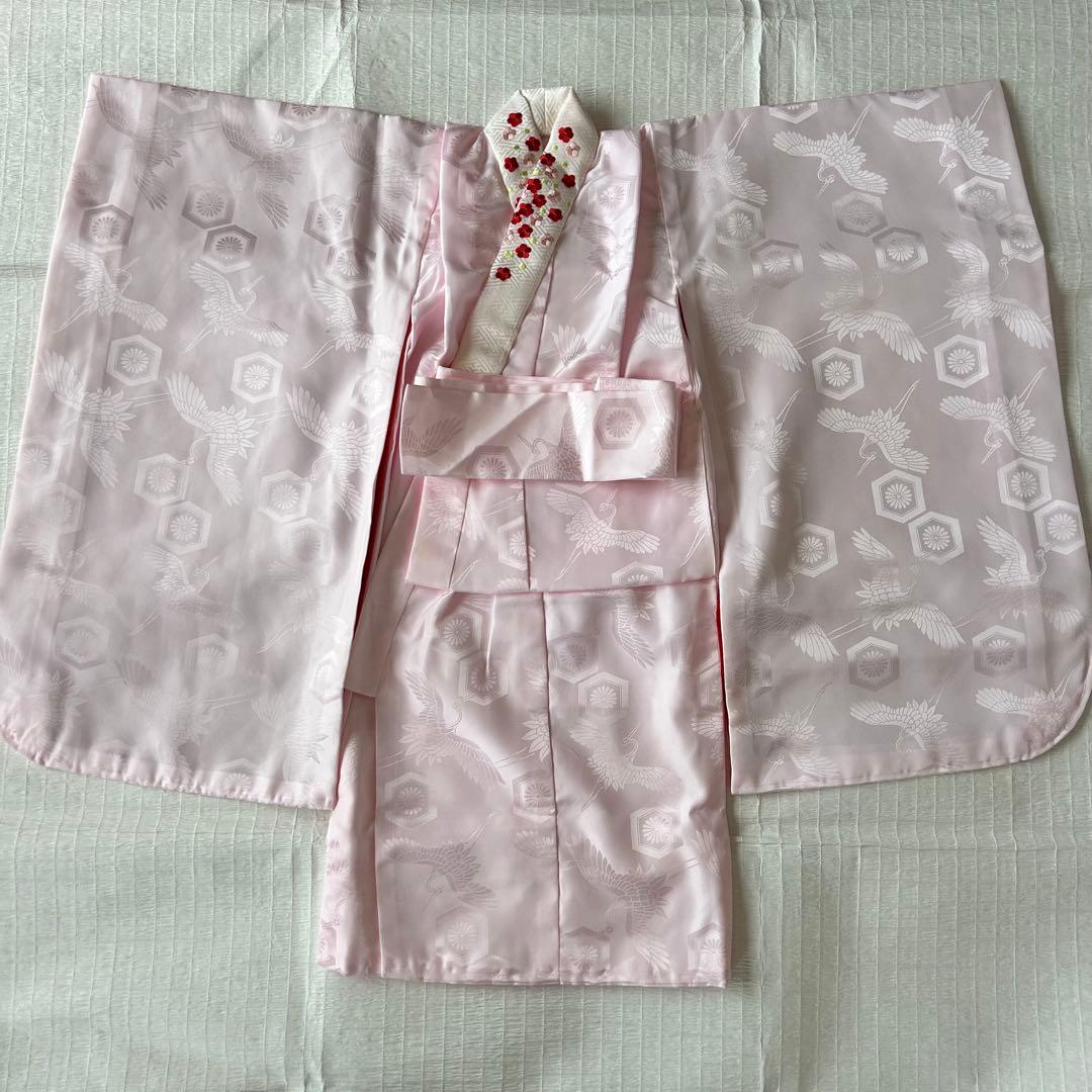 miya 七五三 総絞り 着物 長襦袢 正絹 被布 三歳 753 金駒刺繍