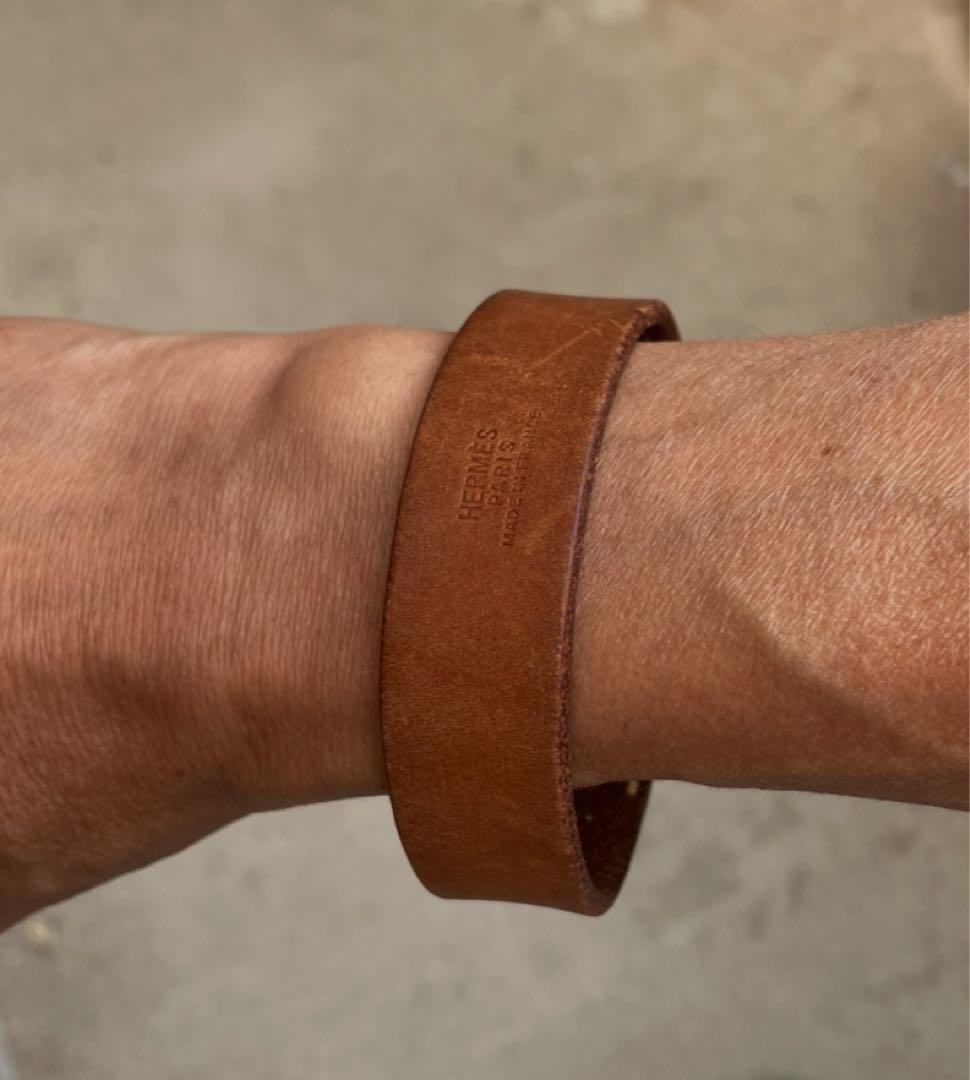 HERMES プールトゥール バングル レザーブレスレット　フラグメント