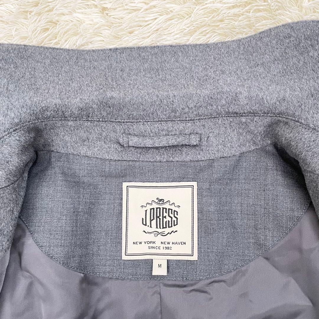 J.PRESS ステンカラーコート カシミヤ混 ウール グレー Mサイズ