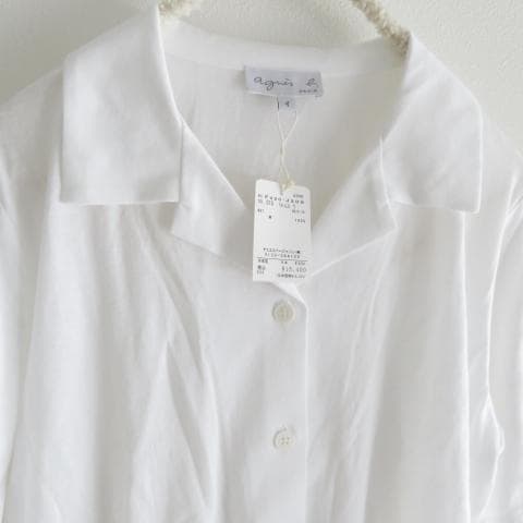 新品 agnes b. アニエスベー　開襟シャツ　ボタンシャツ　Tシャツ地