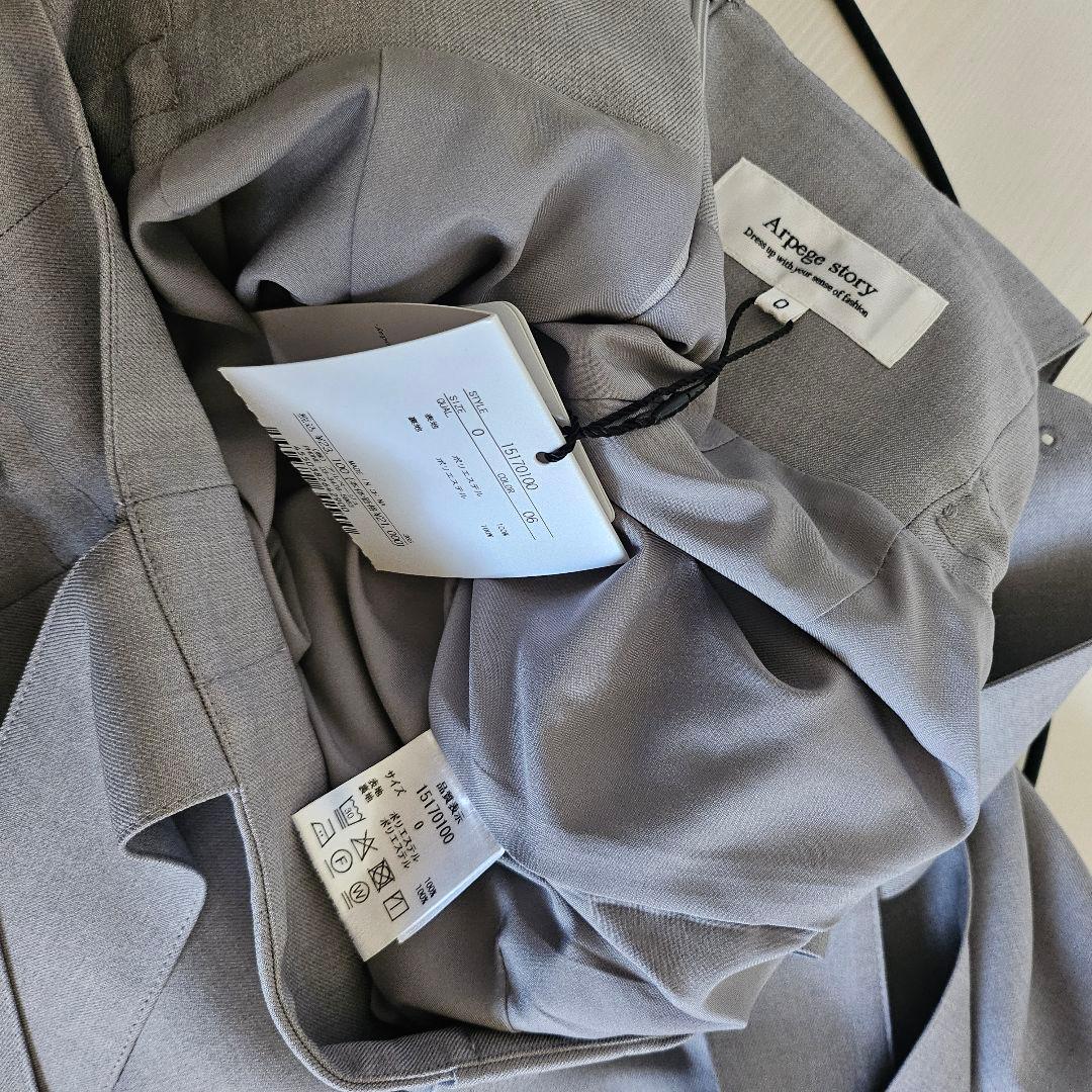 アルページュストーリーオリジナル サイドギャザーサロペット ライトグレー