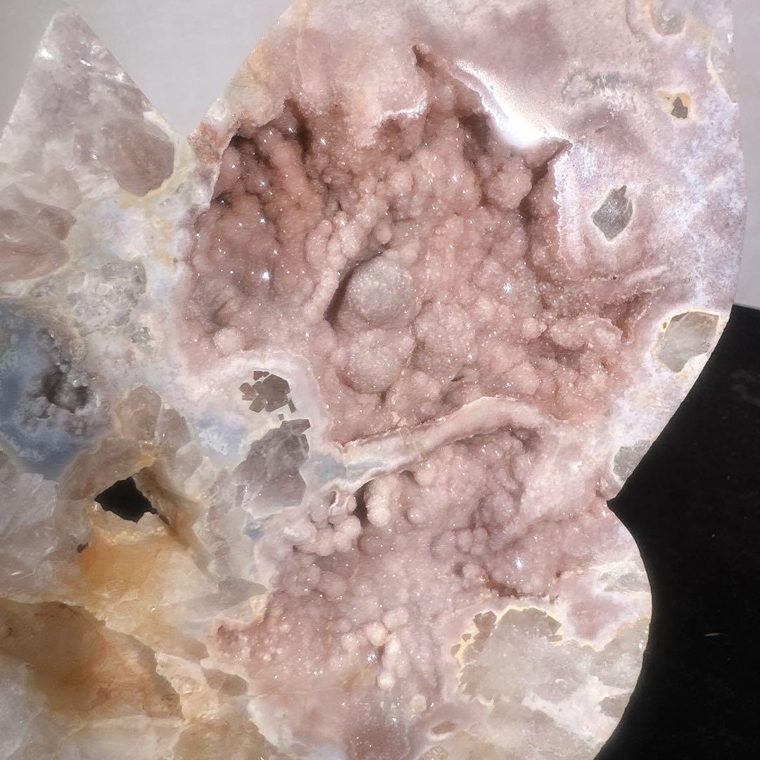 天然石 最高品質 超レア ピンクアメジスト蝶々置物 原石 NO.032829