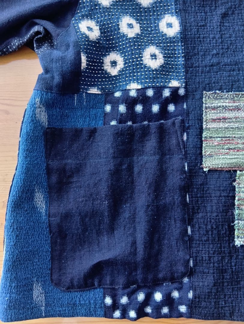 藍染古布の刺し子ジャケット