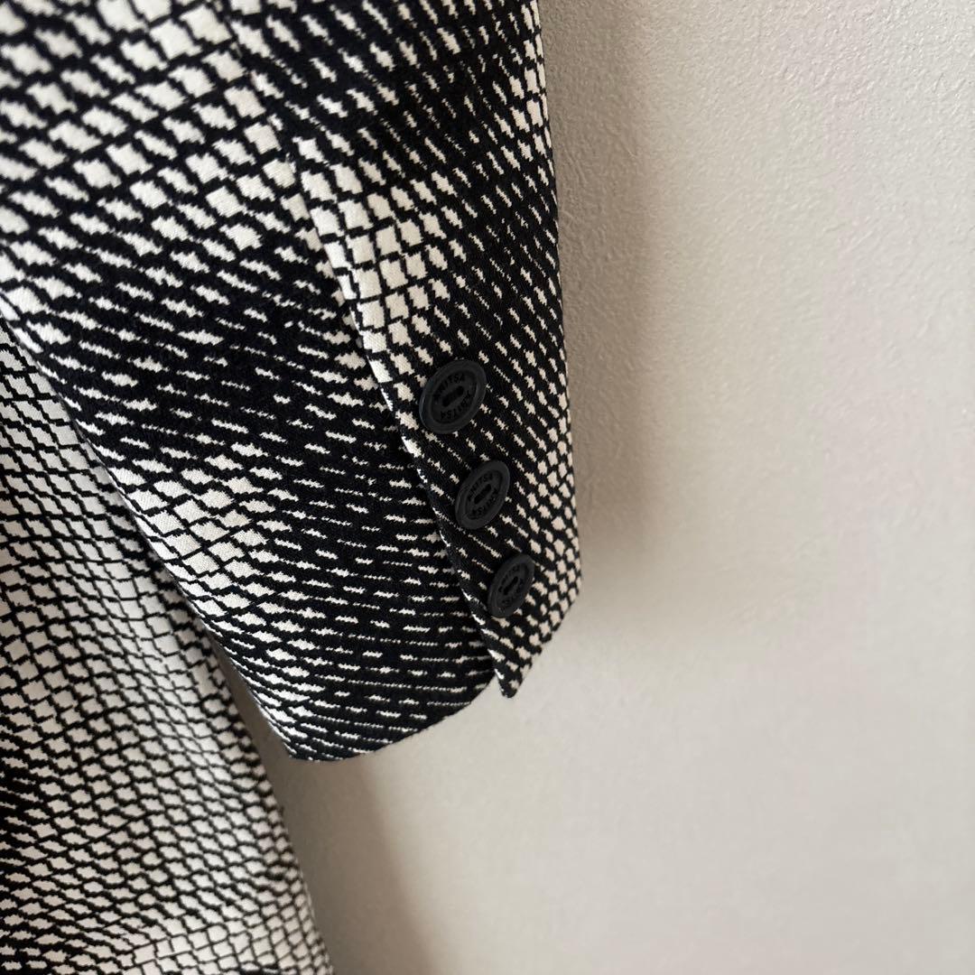 ANITSA paris ブラックホワイト　コート　フランス製　ロング