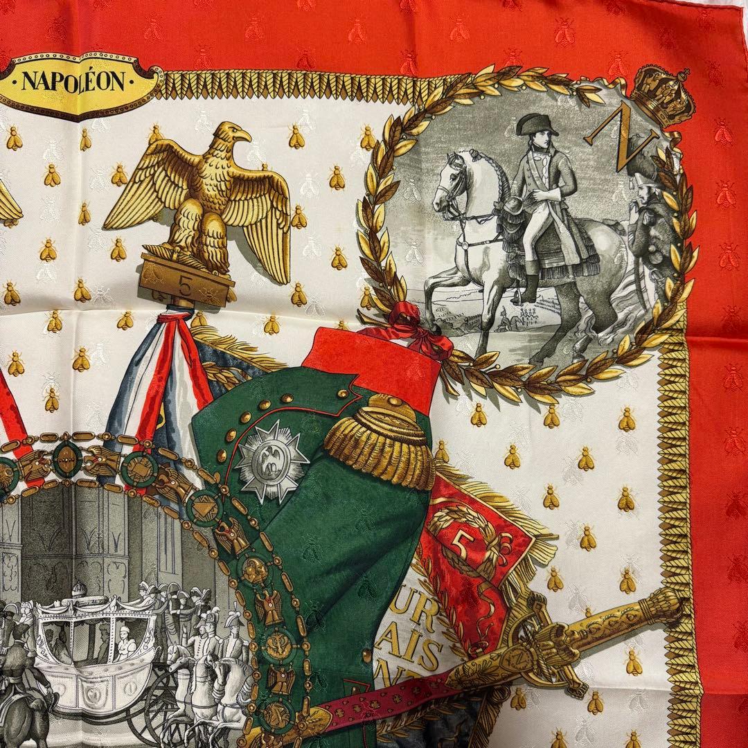 HERMES スカーフ NAPOLEON 2026年トレンドカラー　オレンジ