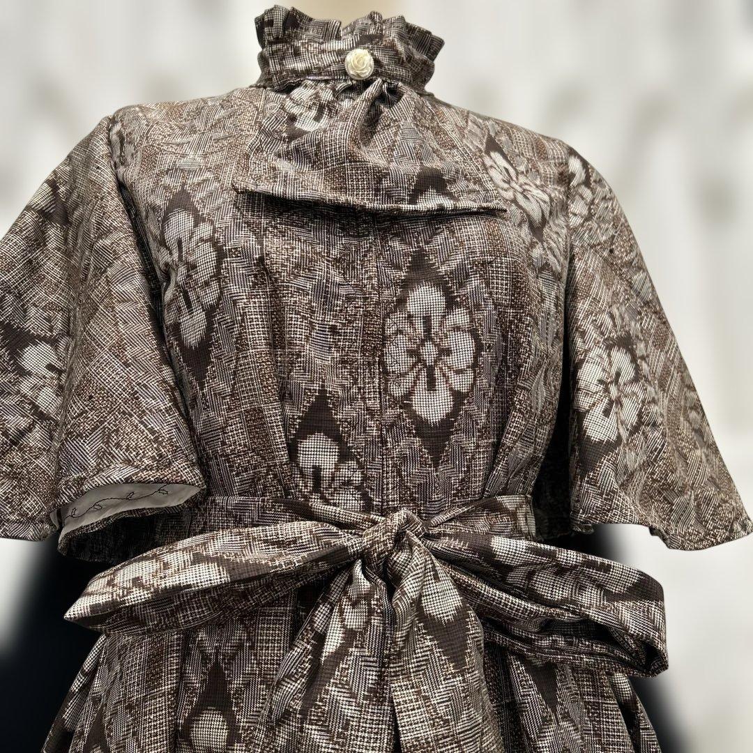 大島紬　着物リメイクワンピース