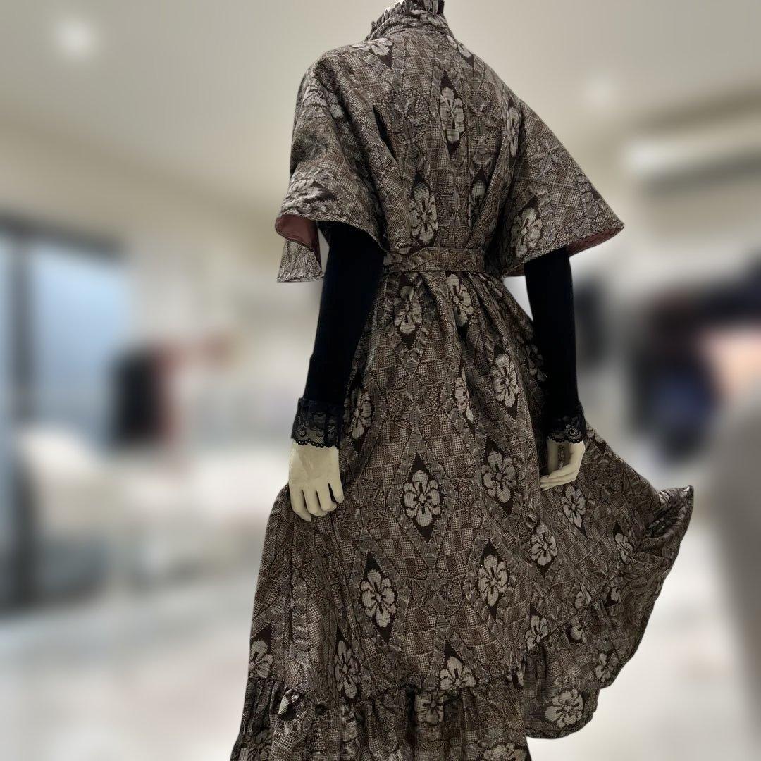 大島紬　着物リメイクワンピース