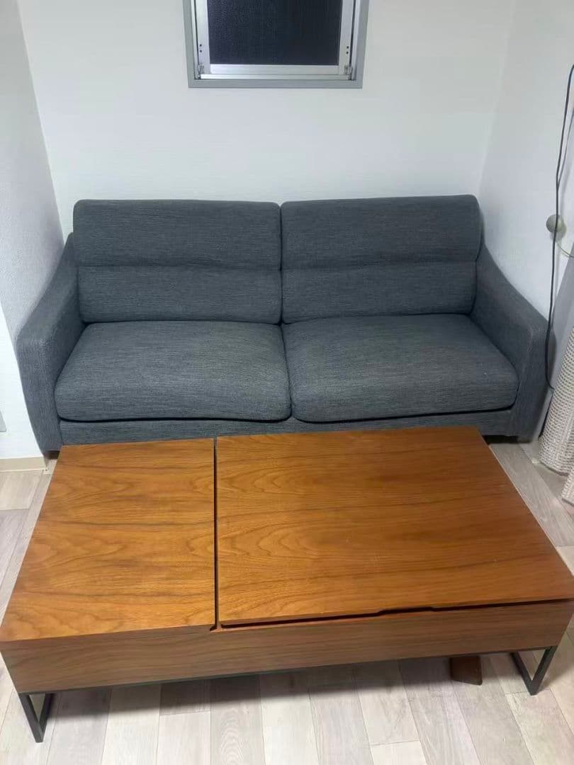 ニトリのブラウン木製昇降式センターテーブル 引き出し付き（引き取りのみ）