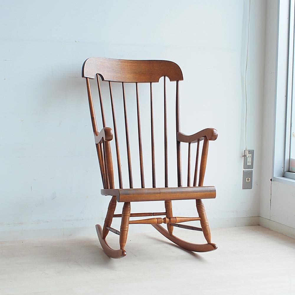 飛騨産業 キツツキ ロッキングチェア オーク無垢材 ビンテージ ZR23889