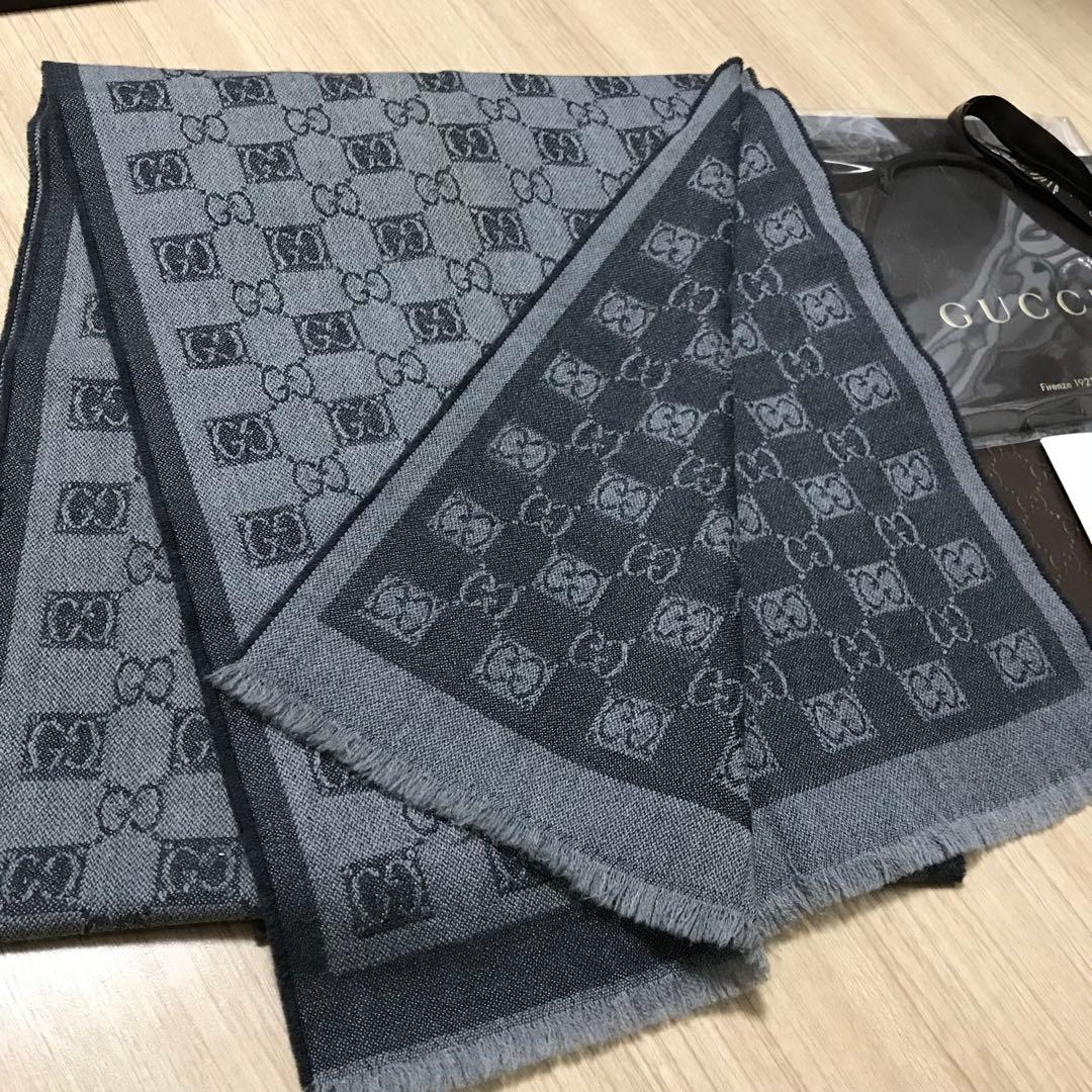 正規GUCCIマフラー✨グッチマフラー　メンズ　グッチ　マフラー　ストール