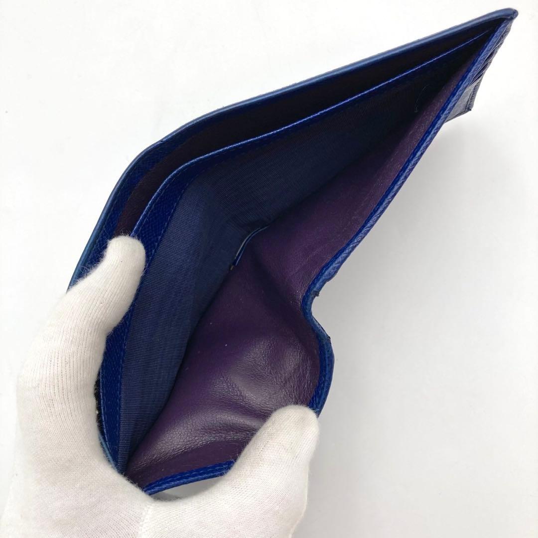 Apple✨ BVLGARI 二つ折り財布 ビーゼロワン ネイビー レザー