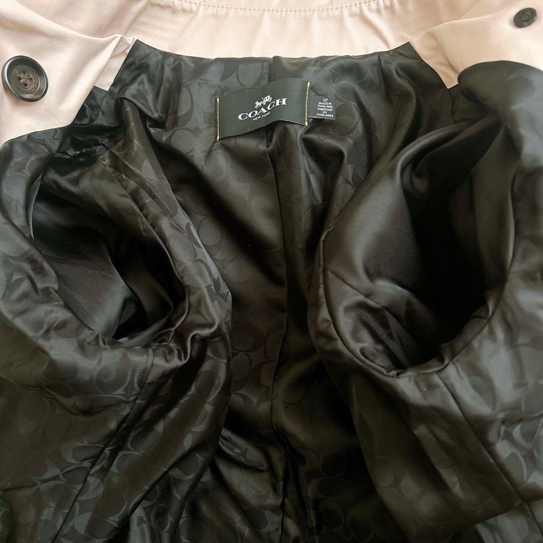 COACH トレンチコート　ロング　シグネチャ　ベルト　ピンク　F34025 S