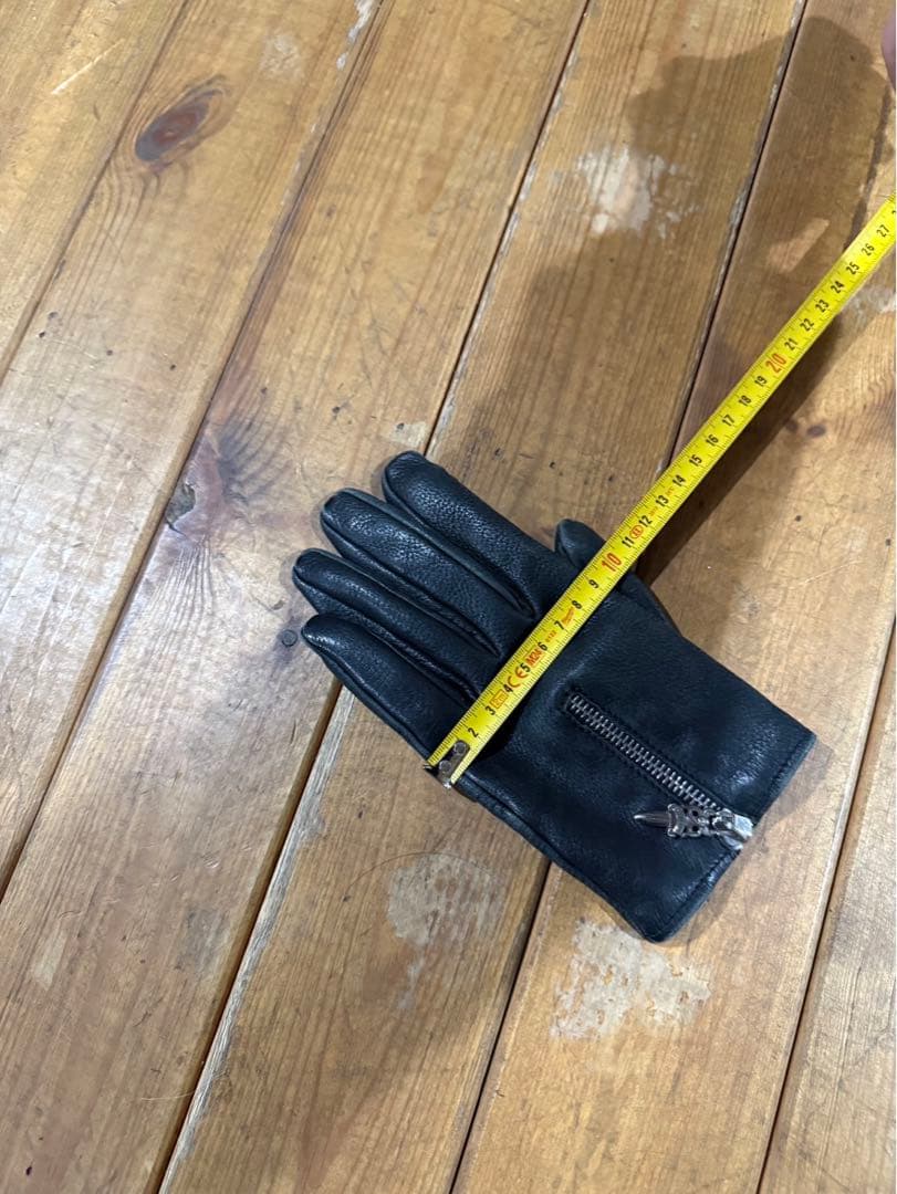 CHROME HEARTS ダガー ジップ レザーグローブ ブラック