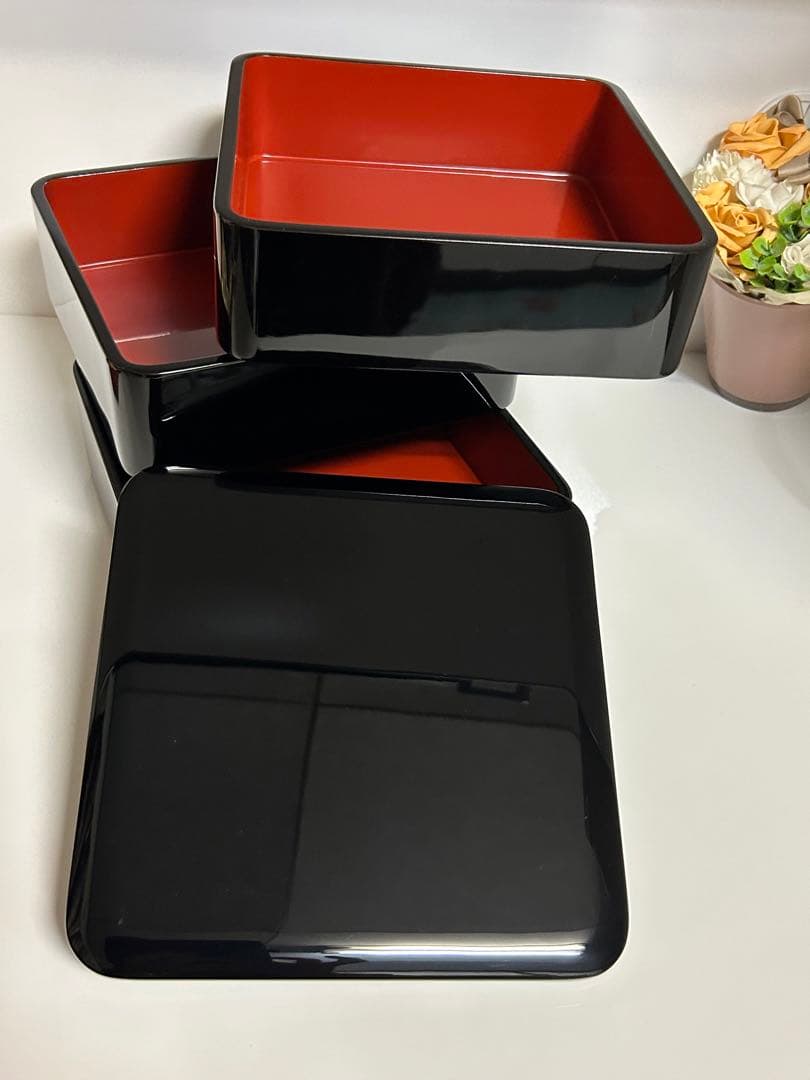 輪島塗　天然木製 三段重箱