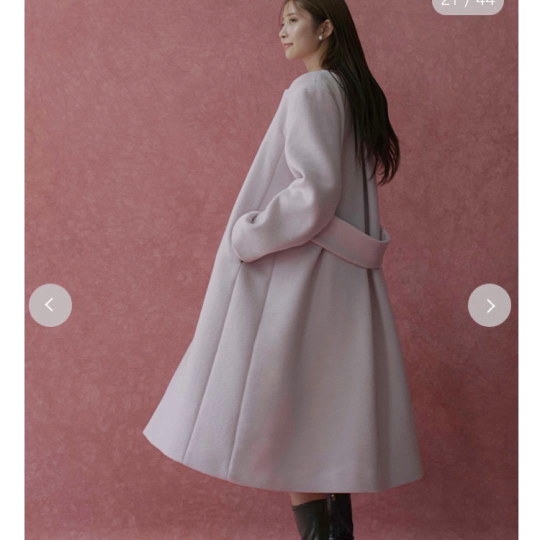 CELFORD（セルフォード）カシミヤ混ノーカラーコート　IVR 36サイズ