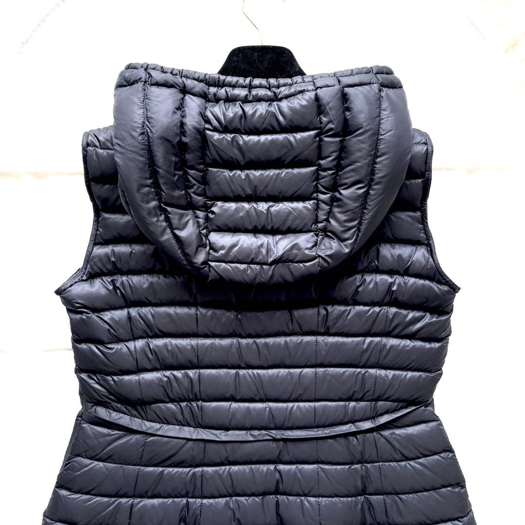 極美品*モンクレール ライトダウンジャケット ロング ジレ ベスト フード